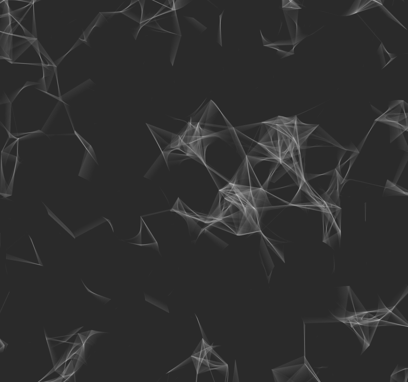 A collection of interconnected white lines on a black background.